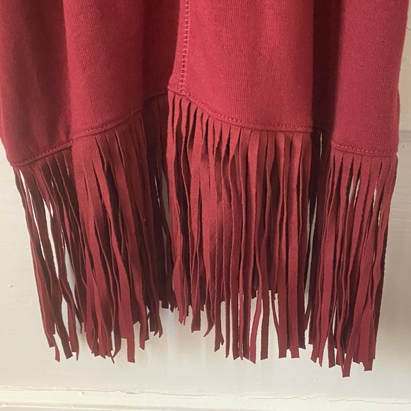 Maroon Turtleneck Sweater Tassel by Terre Blue Size Medium 3/4 Sleeve Tunic NWT - Picture 9 of 10